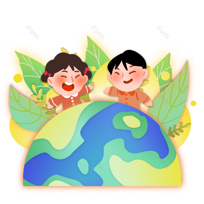 装饰图片,儿童元素,地球PNG,地球日免抠素材